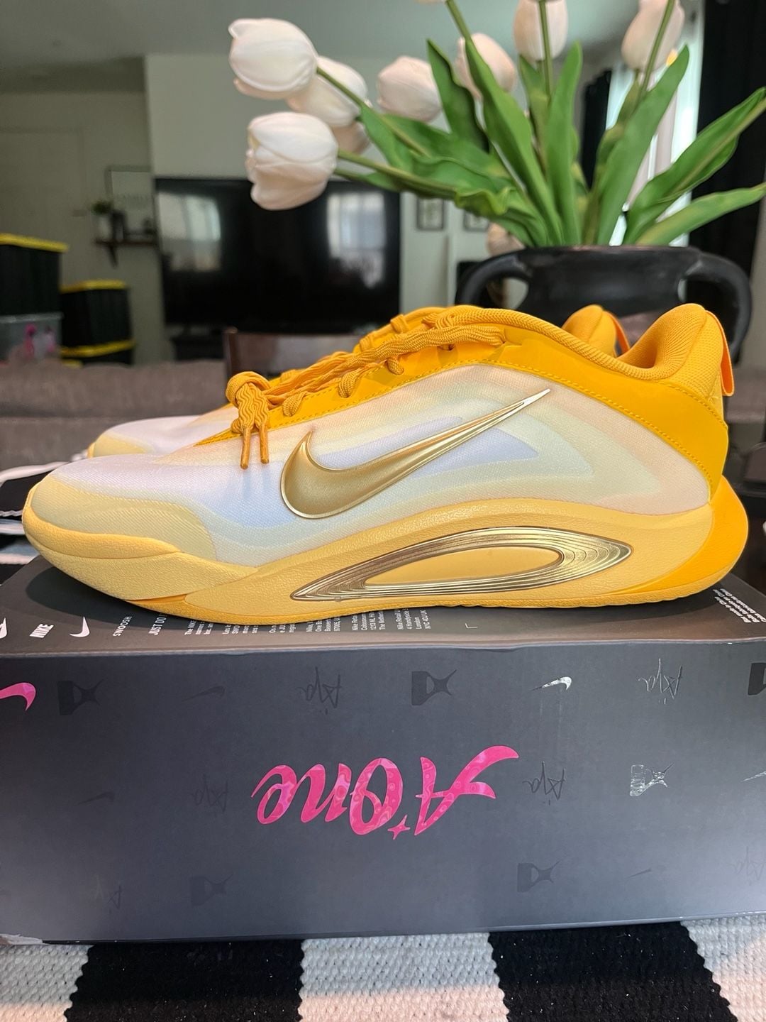 Nike A'one Gs A'ja Wilson 'Sunshine' Topaz Gold Basketball Shoes